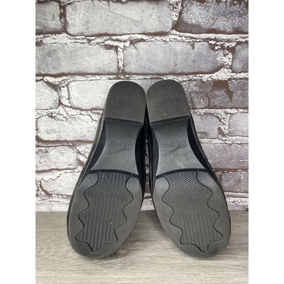 Dansko Shyanne Black Leather Floral Cut Mules Clogs Shoes Women Sz 40EU/9.5M US - Picture 7 of 16